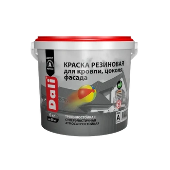 Dali краска в/д резиновая белая 6 кг база Рогнеда
