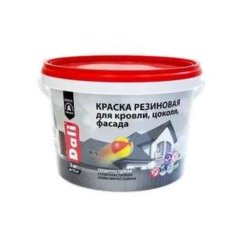 Dali краска в/д резиновая серая 3 кг Рогнеда
