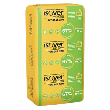 Утеплитель ISOVER Теплый Дом Плита 100*610*1170 мм  5 м²/0,5 м³