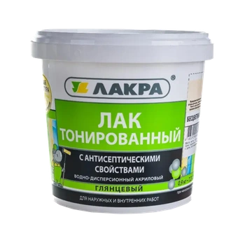 Лак в/д тонированный Лакра бесцветный 0,9 кг