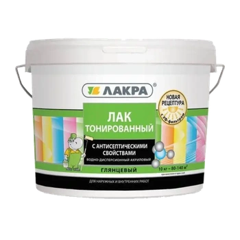 Лак в/д тонированный Лакра бесцветный 10 кг