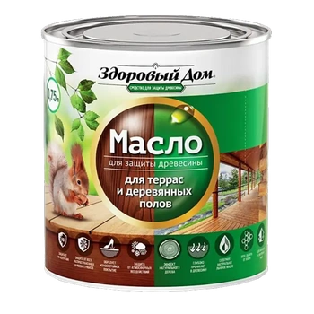 Масло для террас и дер полов Здоровый Дом белое 0,75л