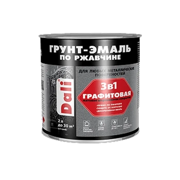 Dali грунт-эмаль 3 в 1 молотковая коричневая 2,0 л Рогнеда