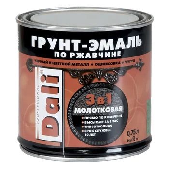 Dali грунт-эмаль 3 в 1 молотковая шоколад 0,75 л Рогнеда