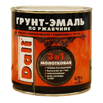Dali грунт-эмаль 3 в 1 молотковая черная 0,75 л Рогнеда