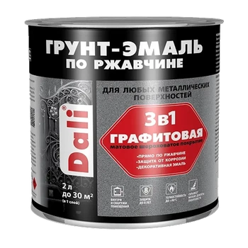 Dali грунт-эмаль 3 в 1 графитовая темная медь 2,0 л Рогнеда